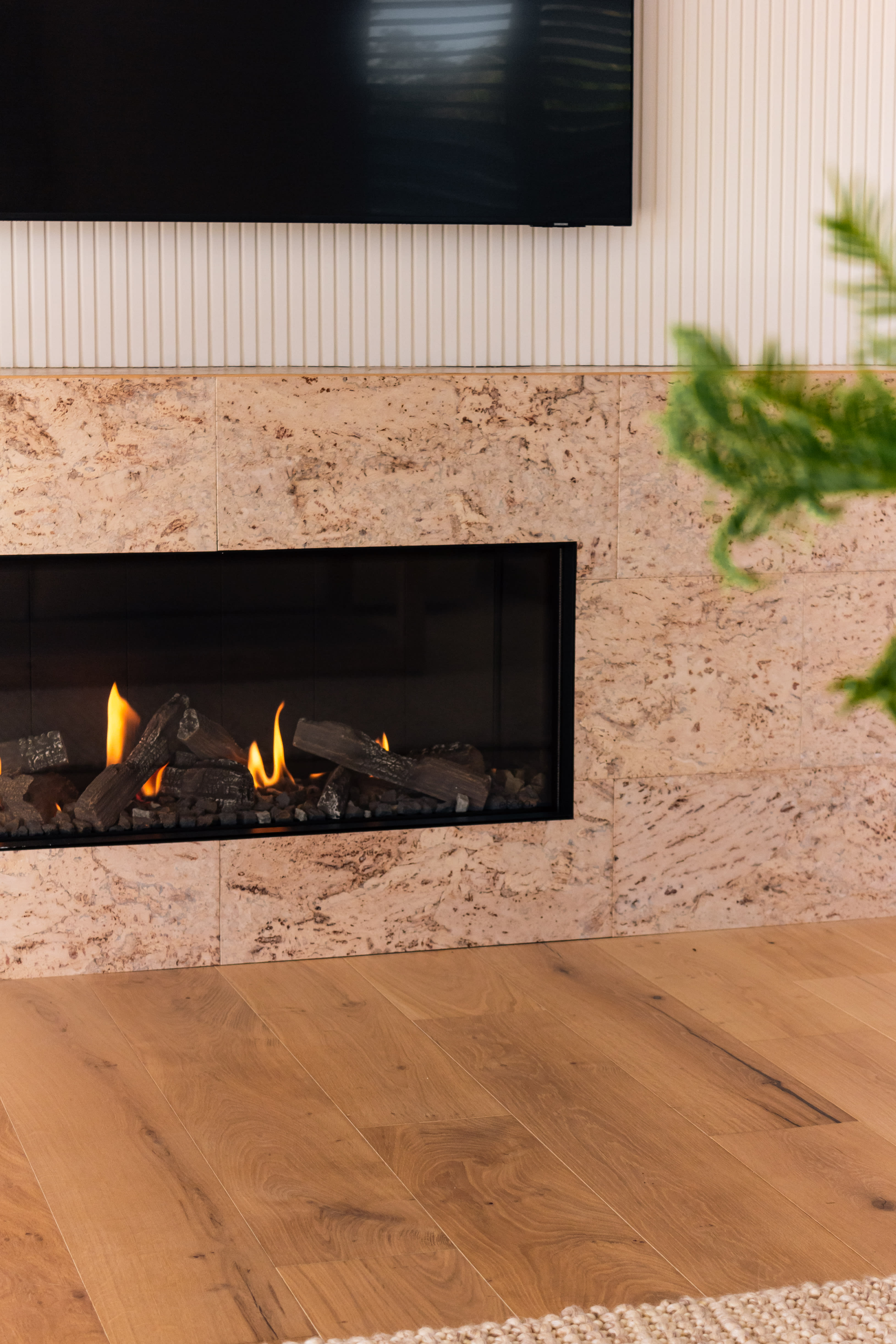 Ryde Plank flooring from the Havwoods V Collection elegantly anchors the diverse elements incorporated into the project.